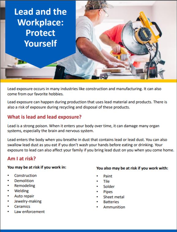 Lead and the Workplace: Protect Yourself.