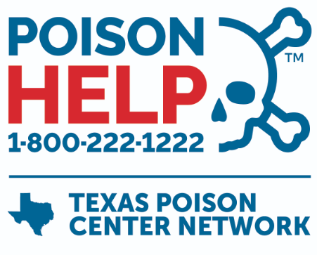 Texas Poison Center Network logo with skull and bones.
