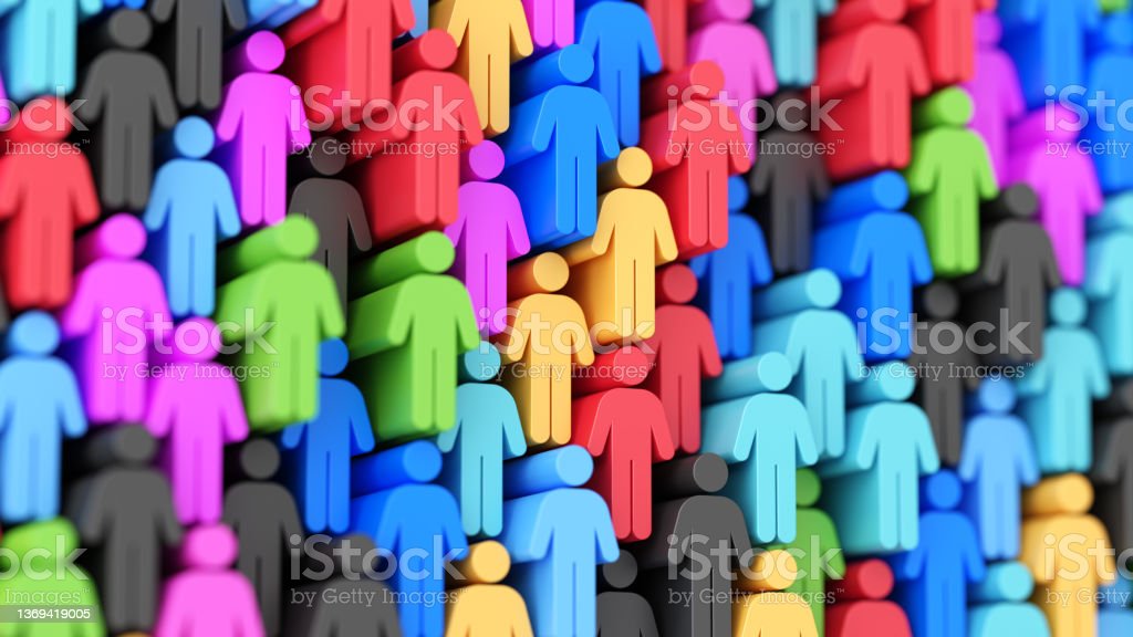 Illustration of a population of people.