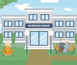 Nursing home building - clipart
