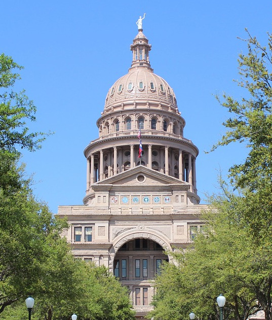 Texas Capitol Building surrounded by trees