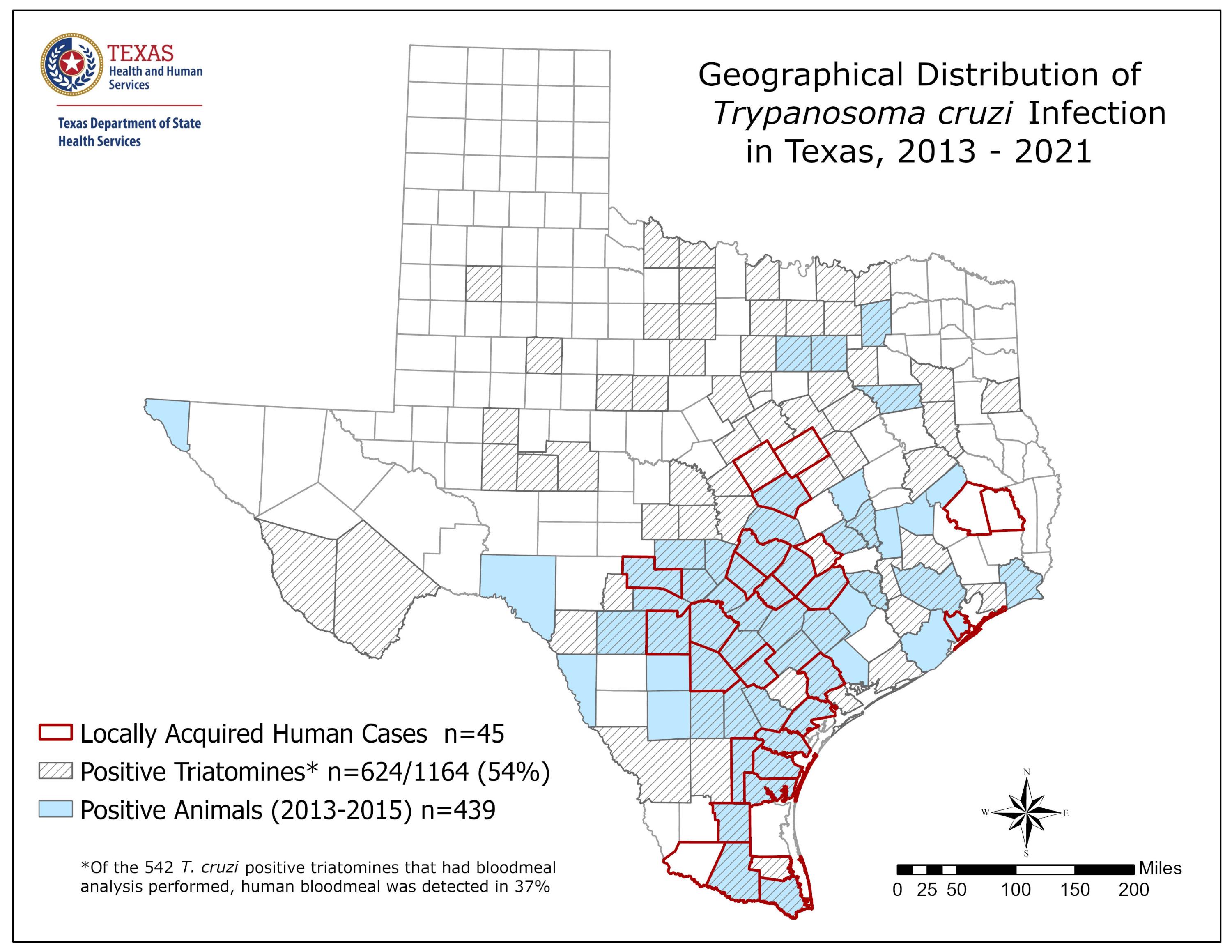 2023 Chagas cases map