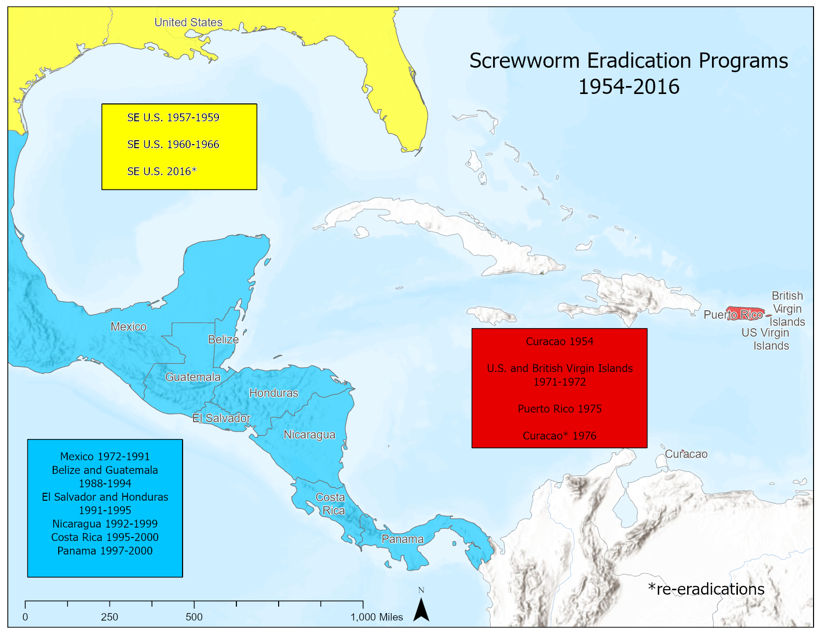 Screwworm eradication programs