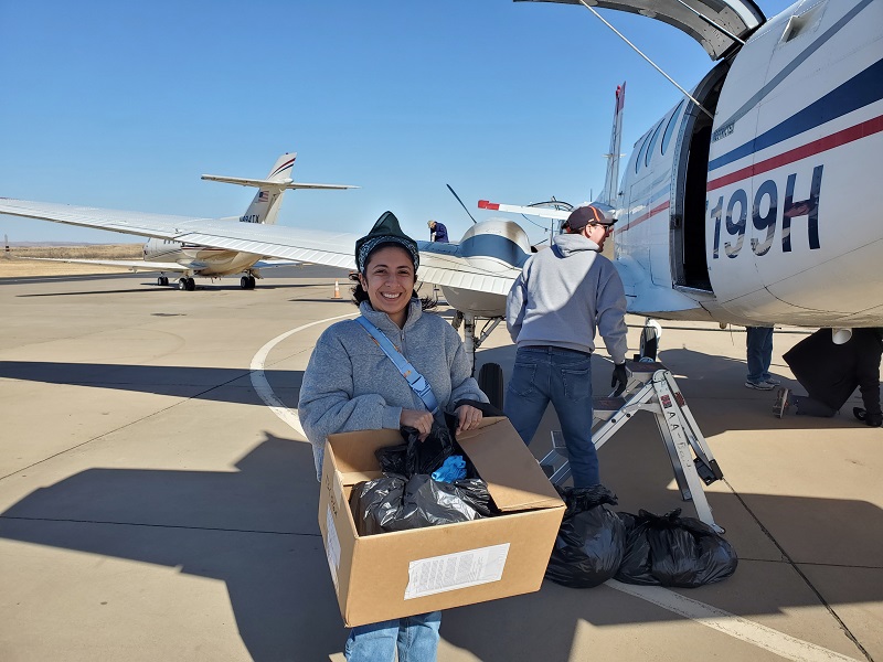 Crew member after flight