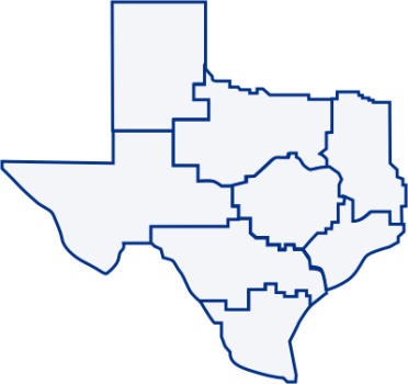 Map of Texas Public Health Regions