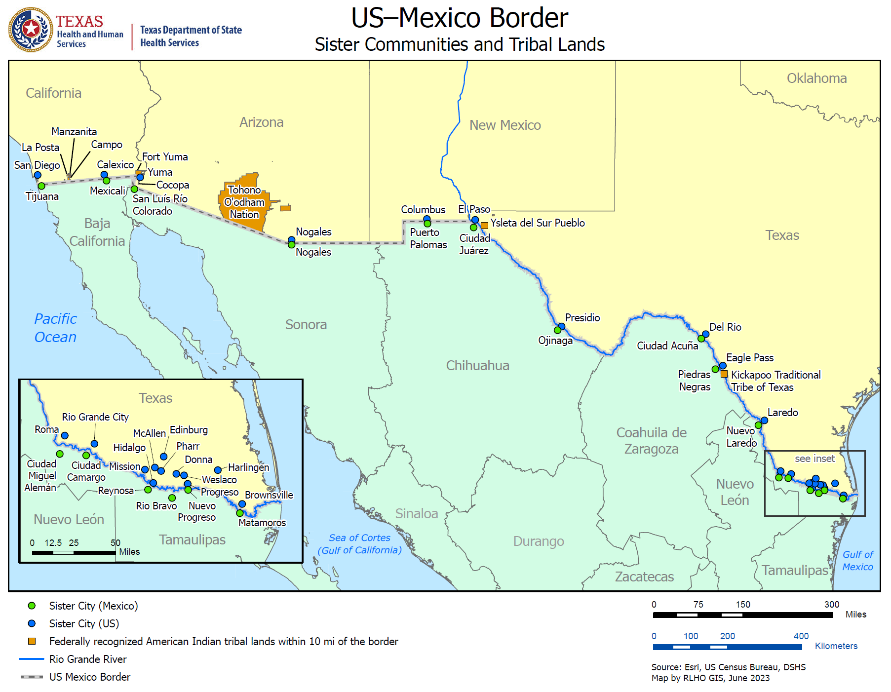 "US Mexico Border Sister Communities and Tribal Lands"