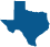"Blue bullet point in the shape of Texas."