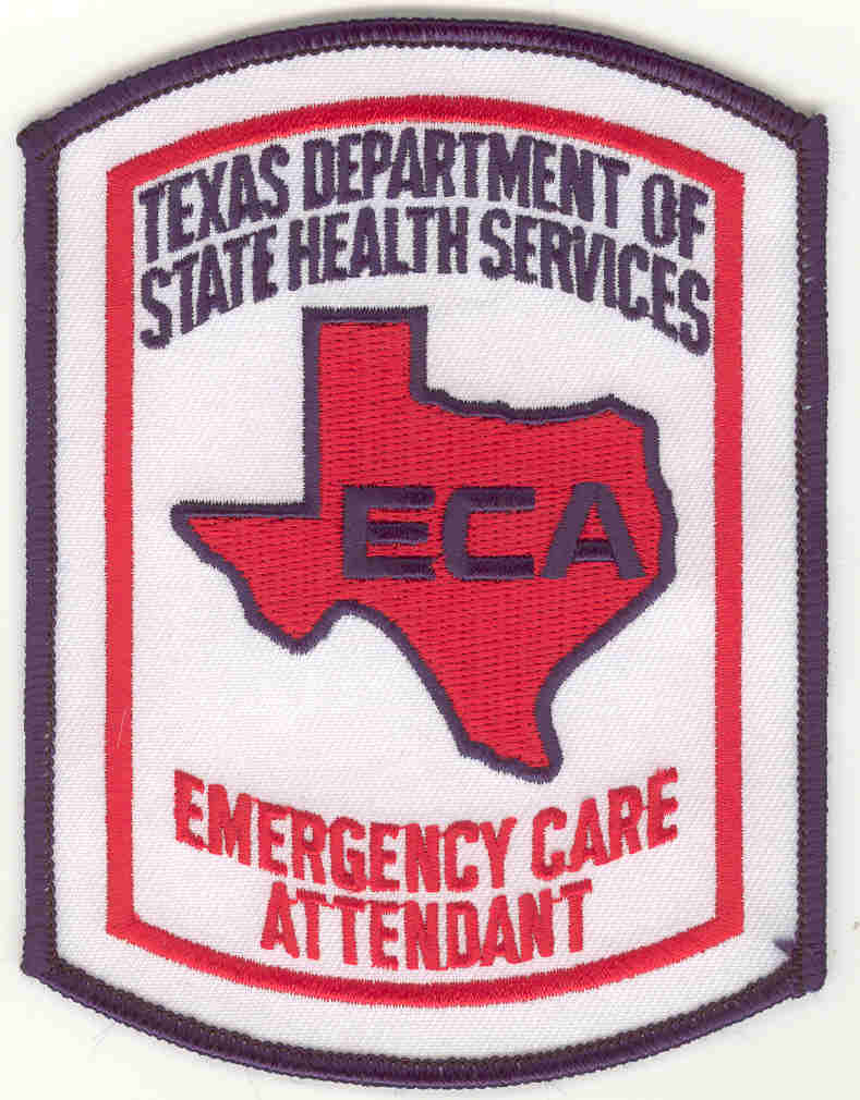 Texas EMT Paramedic Shoulder Patch, Full Color, 3-5/8x5