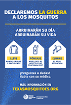 Declare WAR on Mosquitoes - 4x6 push card in Spanish