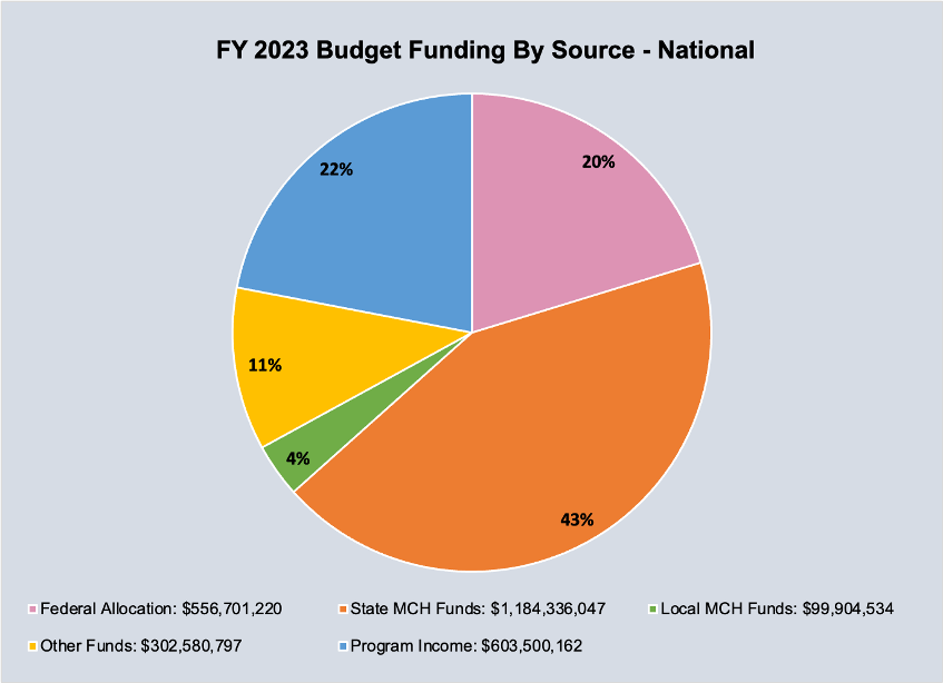 Pie chart of Fiscal Year 2023 Budget Funding by Source.
