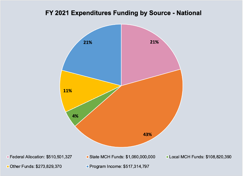 Pie chart of fiscal year 2021 expenditures funding by source