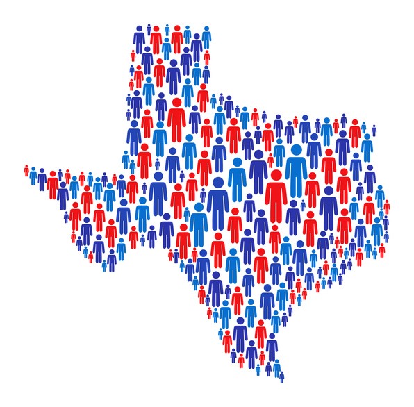 "Illustration of the population demographics of Texas"