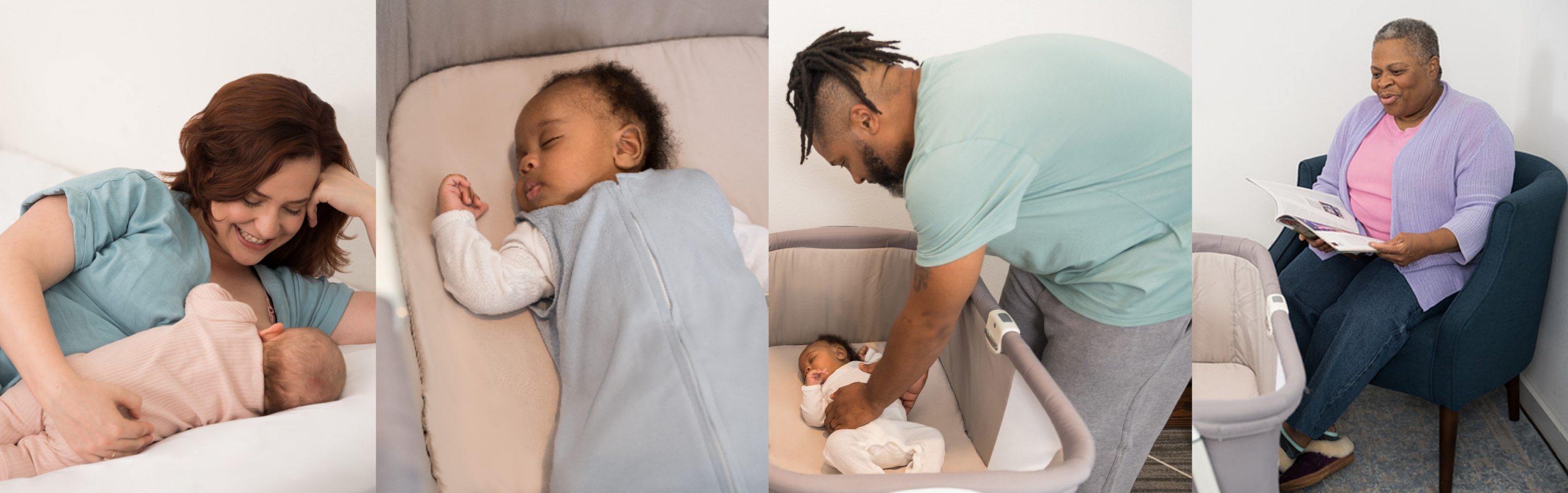 A picture of different caregivers and baby