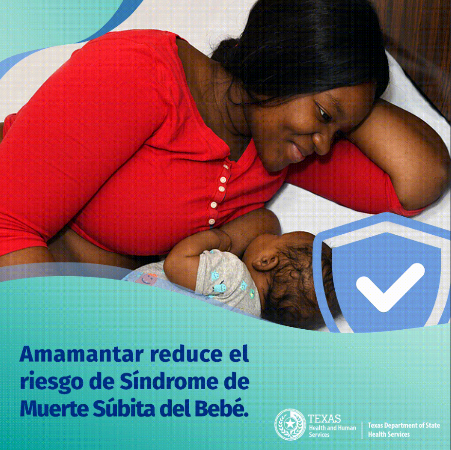 Amamantar reduce el riesgo de síndrome de muerte súbita del bebé. 