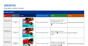 An image of the Social Media Calendar. 