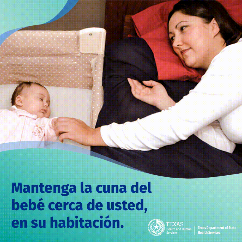 Mantenga la cuna del bebe cerca de usted, en su habitacion. 