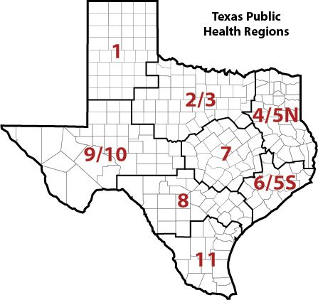 Texas DSHS Region Map