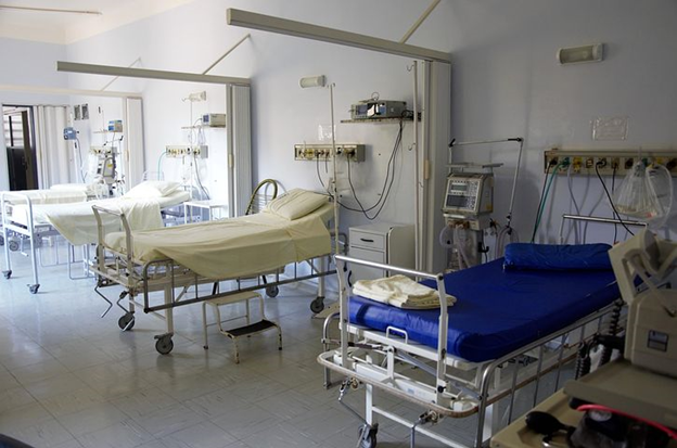 empty beds in an emergency room