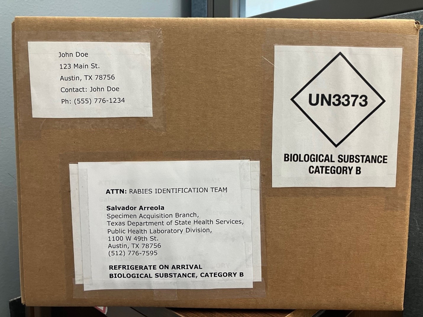 Proper shipping label placement