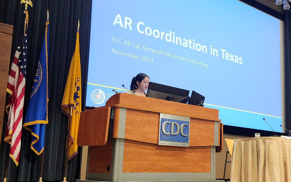 Presenting at a conference for AR Lab Network activities. Photo by DSHS, 2024.