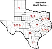Texas Notifiable Conditions areas and sections 