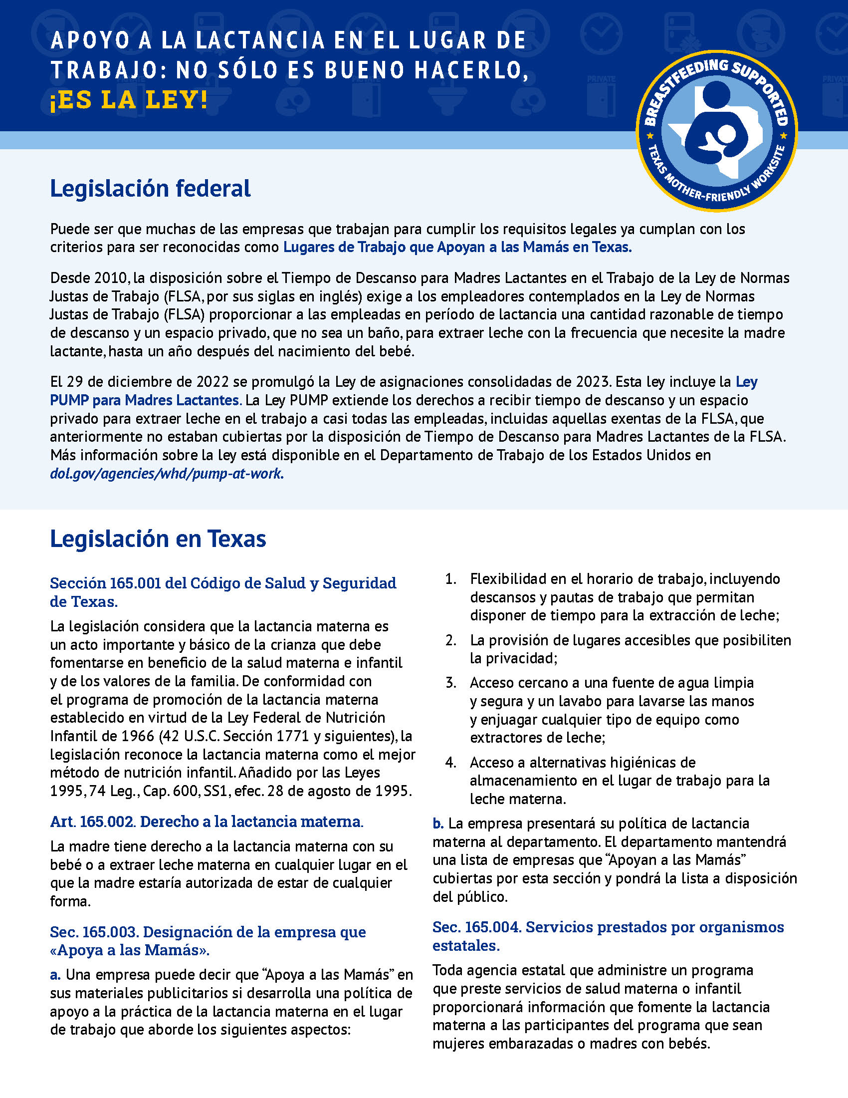 APOYO A LA LACTANCIA EN EL LUGAR DE TRABAJO: NO SÓLO ES BUENO HACERLO, ¡ES LA LEY!