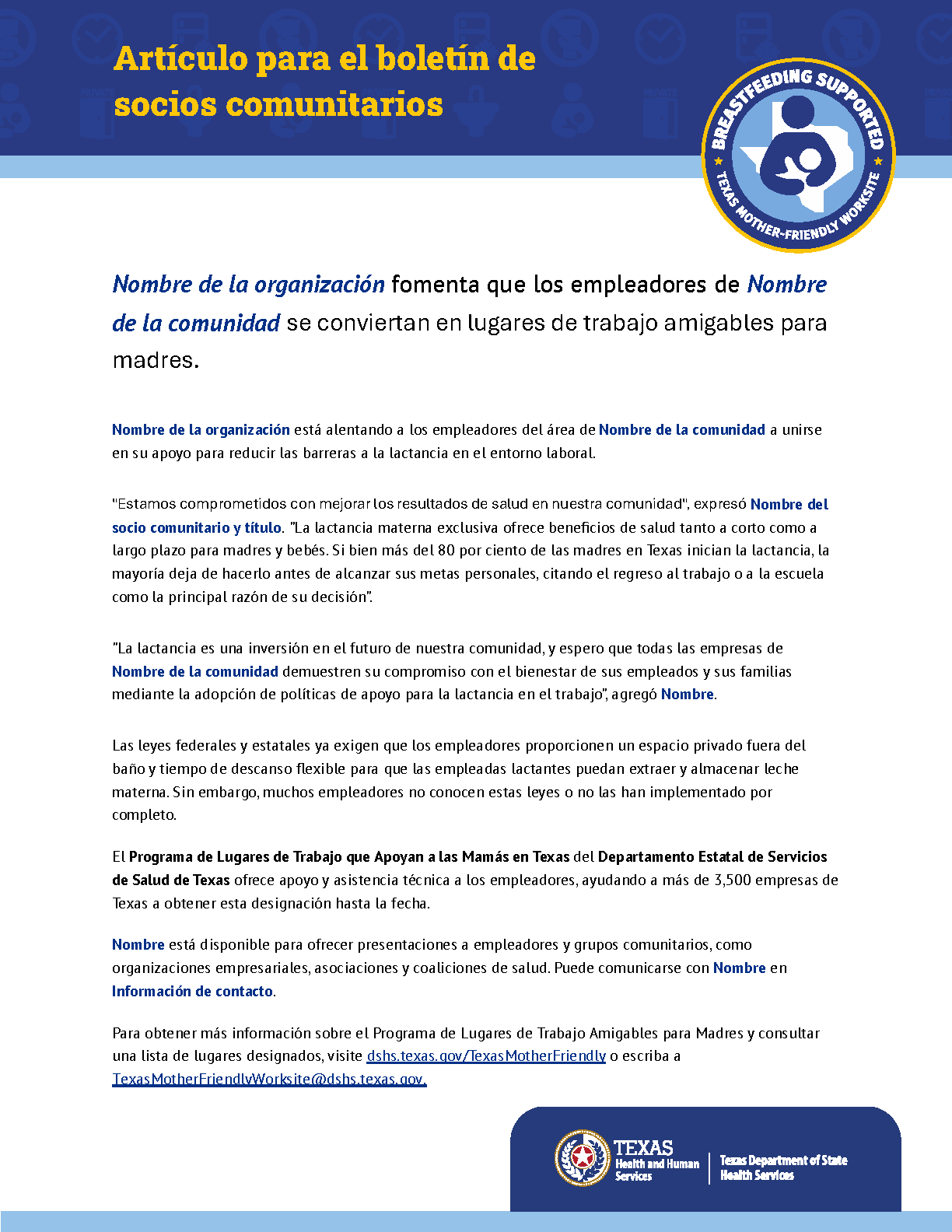 Plantilla de boletines informativos