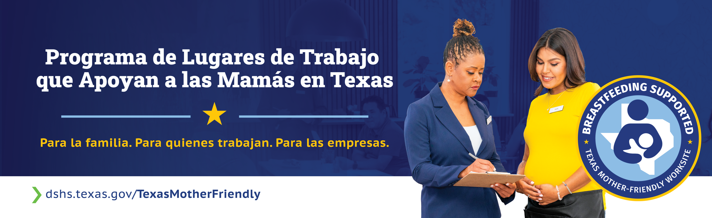 Cartelera de Programa de Lugares de Trabajo que Apoyan a las Mamás en Texas