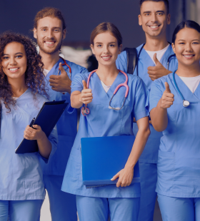 image of nurses standing and posing