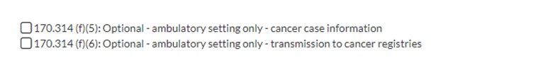 checkboxes unticked for cancer case information and transmission
