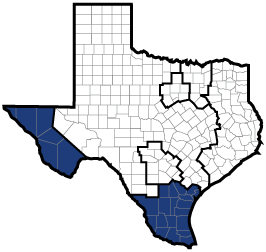 Map service area South and Far West Texas