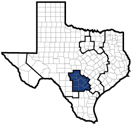 Map service area South Central Texas