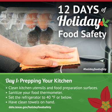 12 Days of Holiday Food Safety - Day 1, Prepping your Kitchen