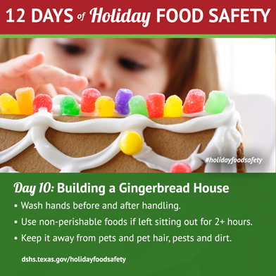 12 Days of Holiday Food Safety - Day 10, Building a Gingerbread House