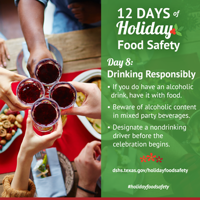12 Days of Holiday Food Safety - Day 8, Drinking Responsibly