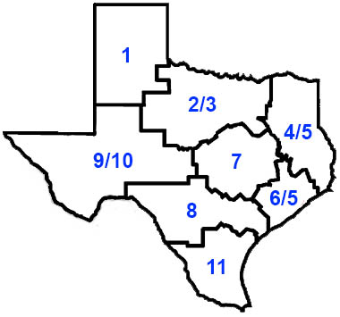 Texas Health Service Regions Map