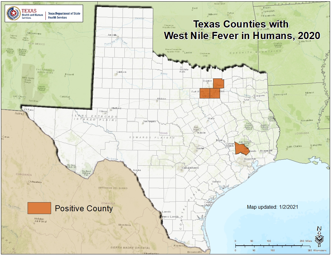2020 Texas West Nile Virus Maps | Texas DSHS