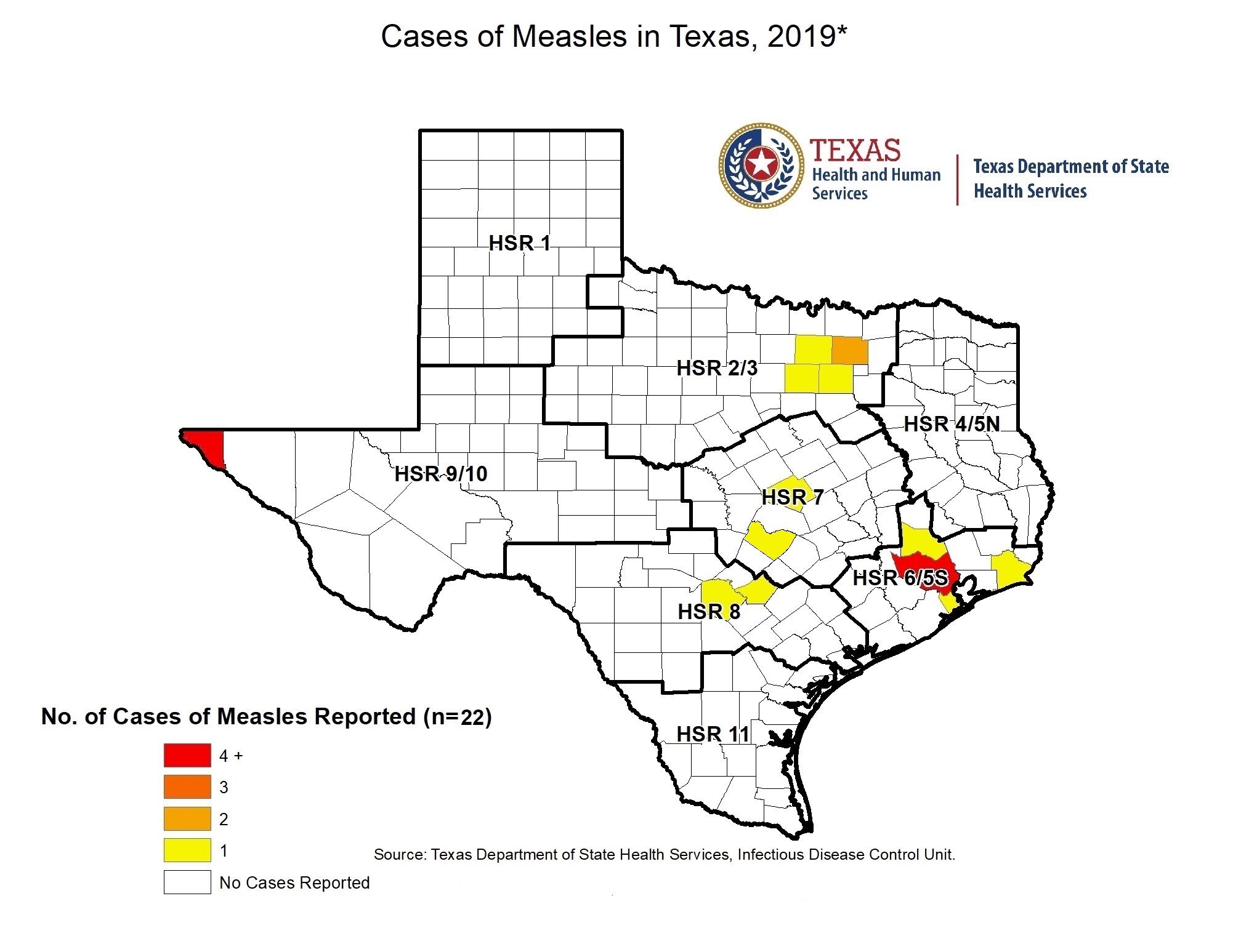 Measles (Rubeola) Data Texas DSHS