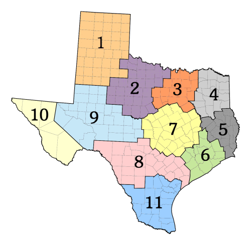 Texas Regions map