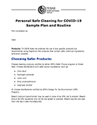 Download: Personal Safe Cleaning for COVID-19 plan and routine