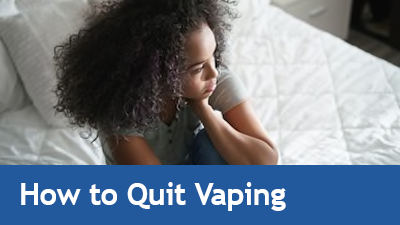 Photo of teen in bedroom - link to How to Quit Vaping page