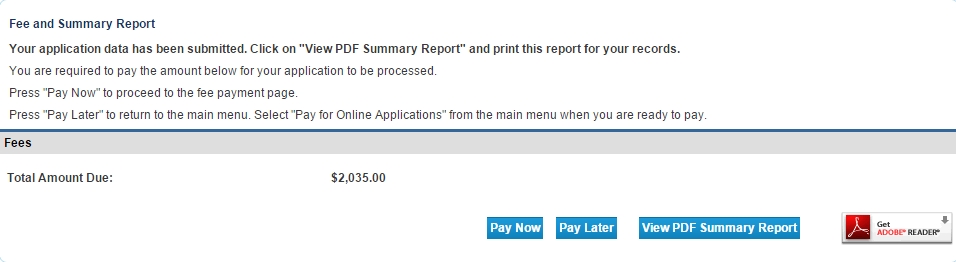 Fee and Summary Report Fee and Summary Report