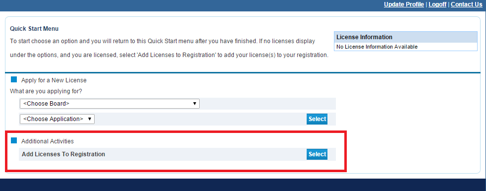 Add Licenses to Registration